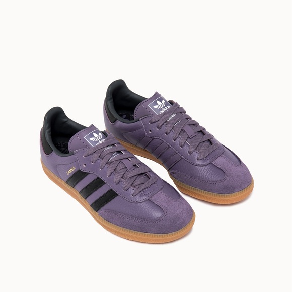 Adidas Samba Leather Purple Shoes - Picture 2 of 14